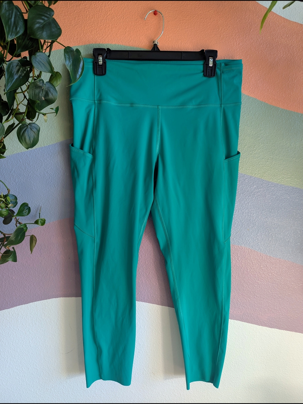 lululemon athletica Green High-Waist Leggings with Side Pockets